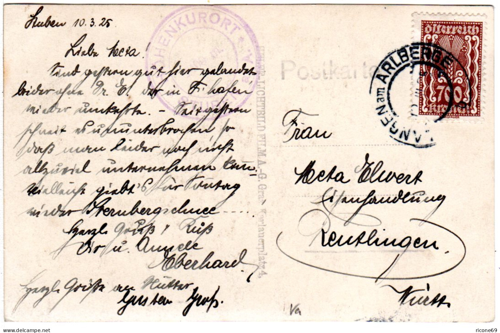 Österreich, Stuben Am Arlberg, 1925 Gebr. Winter-AK - Other & Unclassified