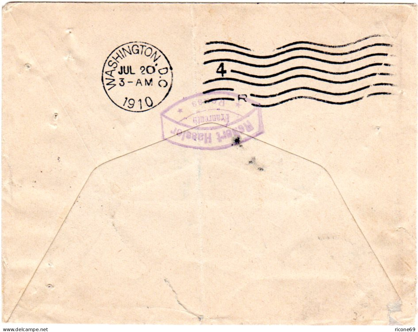DR 1910, EF 10 Pf. Auf Brief V. Fraureuth N. USA. Sogenannter Schnellster Weg. - Covers & Documents