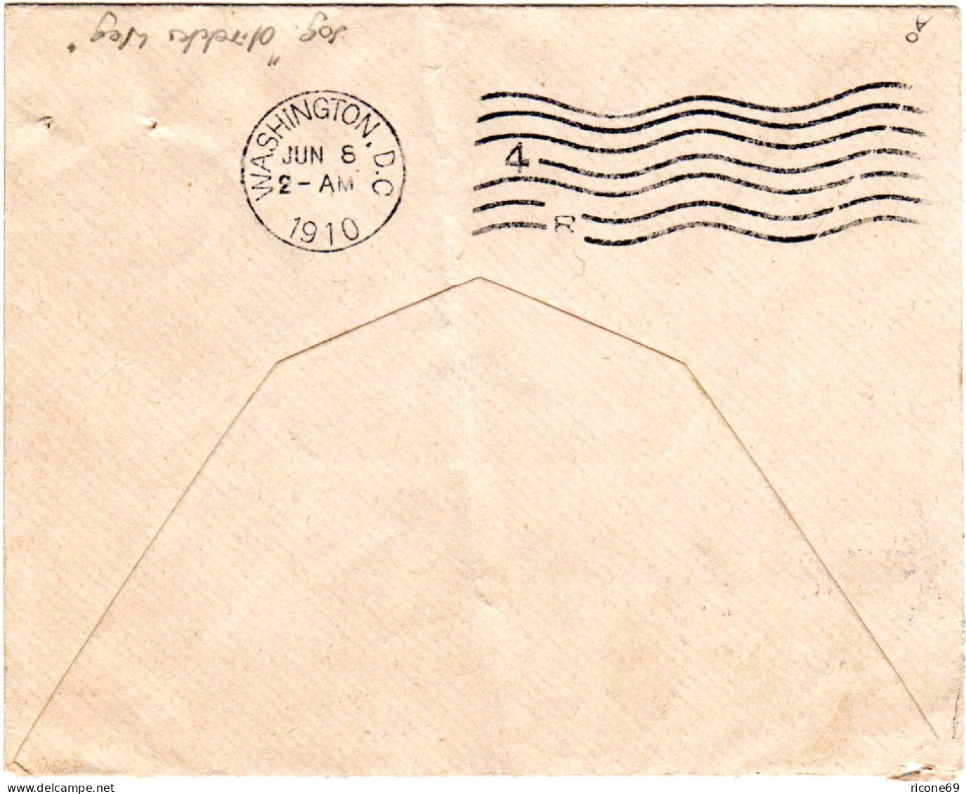 Bayern 1910, 2x5 Pf. Auf Brief V. Dachau N. USA. Sogenannter "Schnellster Weg". - Briefe U. Dokumente