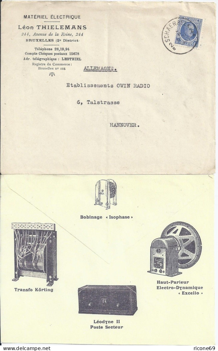 Belgien 1931, Elektro Illustrierter Brief Umschlag V. Schaerbelk.  - Other & Unclassified