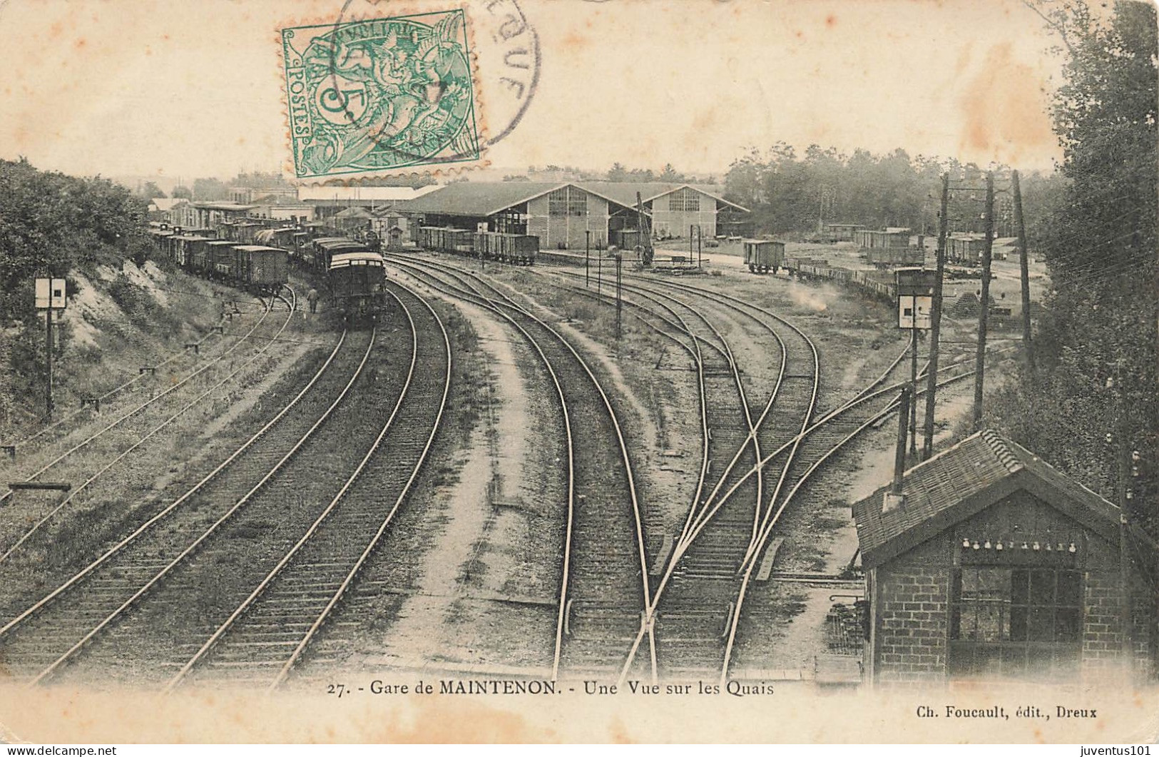 CPA Gare De Maintenon-Une Vue Sur Les Quais-27-Timbre       L2928 - Maintenon