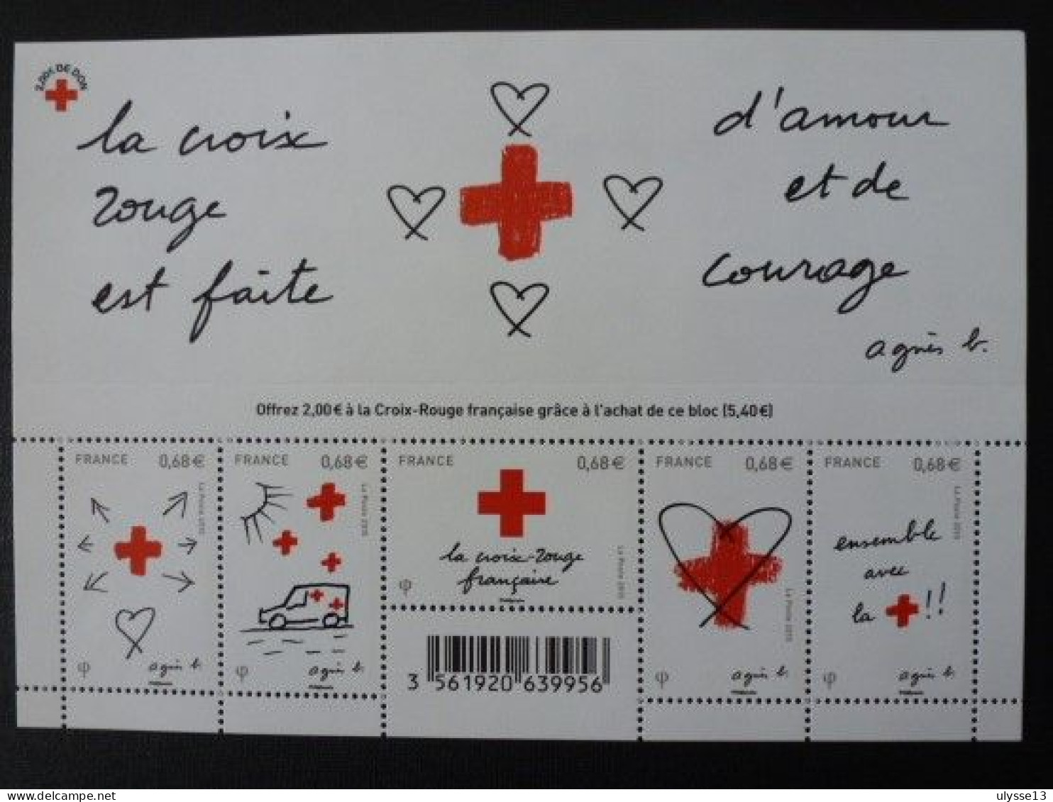 Année 2015 - Bloc Croix-Rouge Neuf N° F5001 - 20% De La Côte - Red Cross