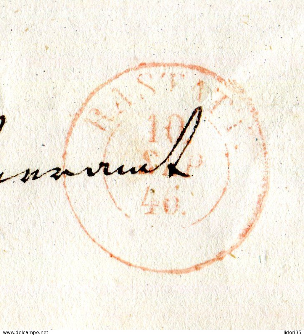 "BADEN" 1846, Vorphila-Briefhuelle Mit Rotem K2 "RASTATT" (L2026) - Préphilatélie