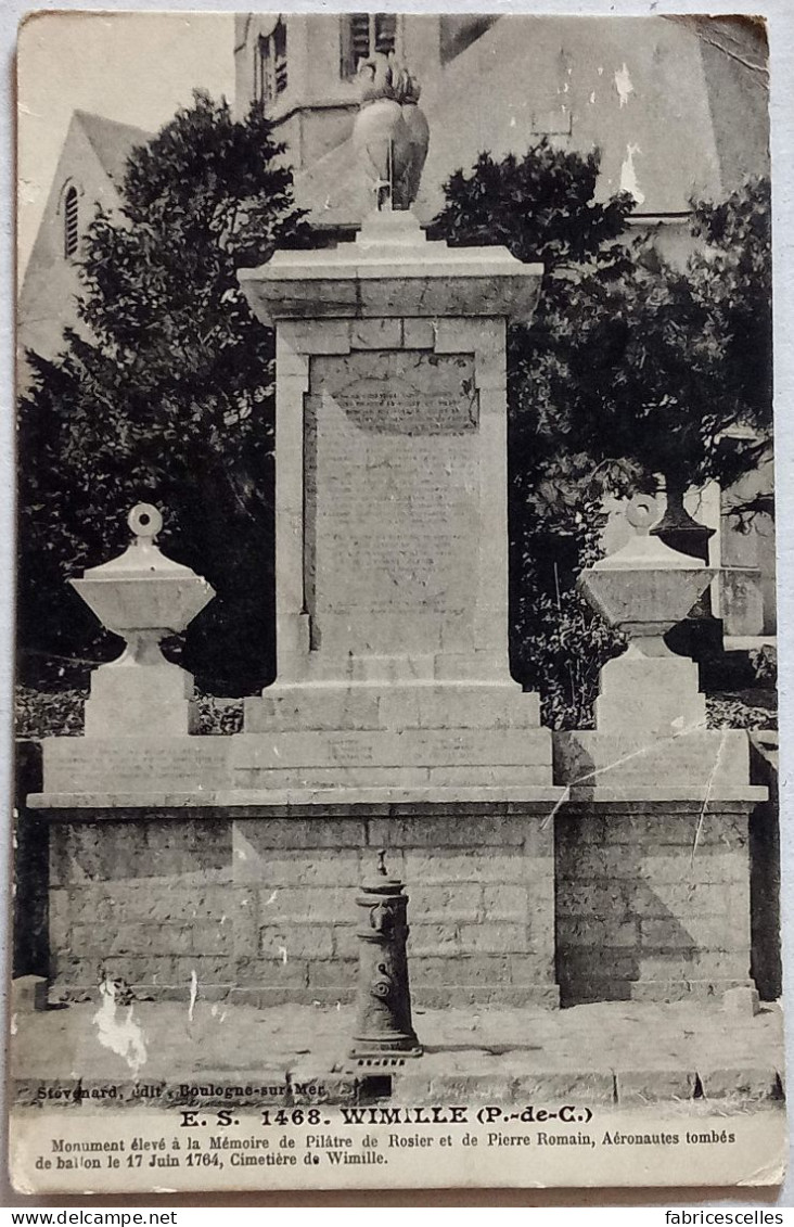 CPA Circulé 1915 , Wimille (Pas De Calais) - Monument Pîiâtre De Rosier Et Pierre Romain   (116) - Boulogne Sur Mer