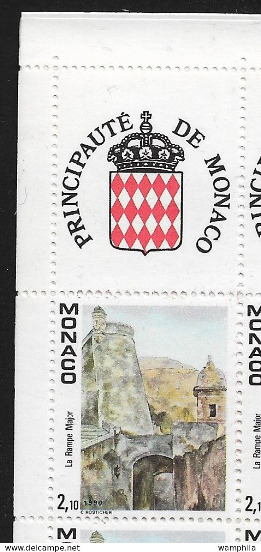 Monaco 1990. Carnet N°5, N°1708 Vues Du Vieux Monaco-ville. - Carnets
