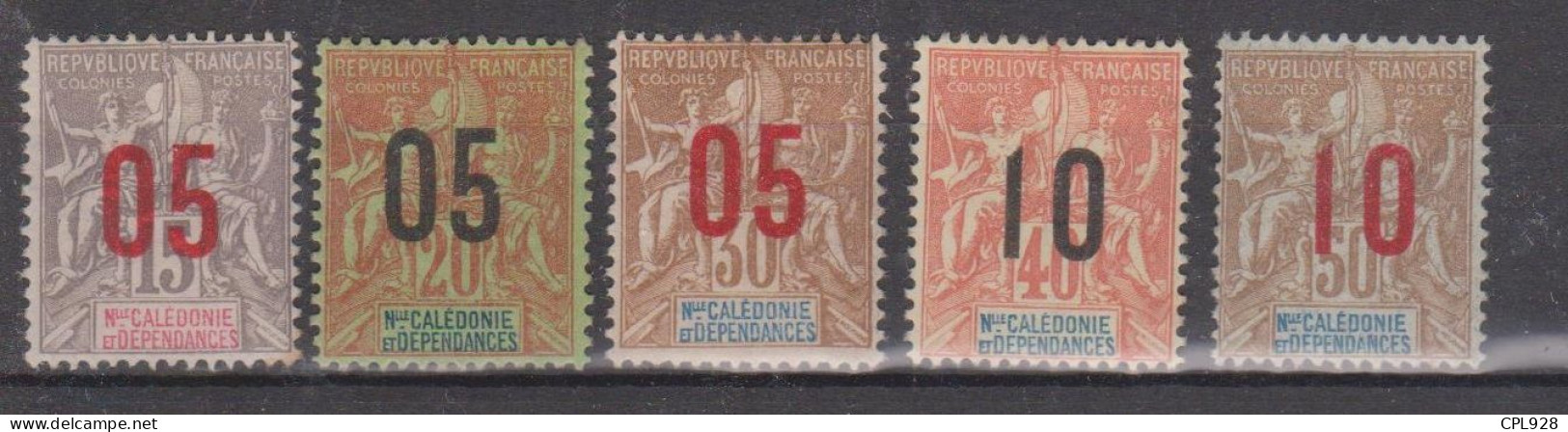 Nouvelle Calédonie N° 105 à 109 Neufs Sans Gomme - Unused Stamps
