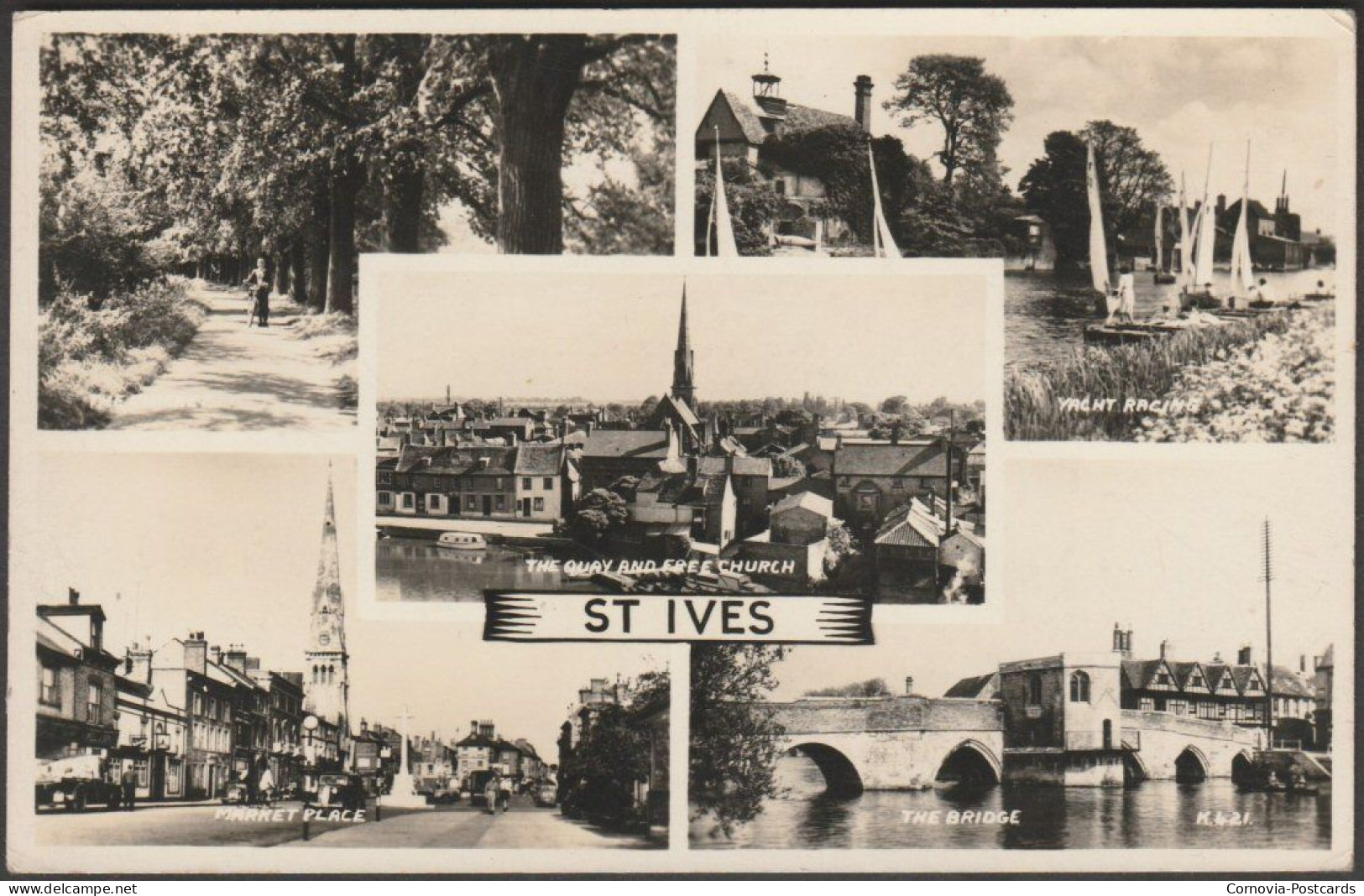 Multiview, St Ives, Huntingdonshire, C.1950s - Valentine's RP Postcard - Huntingdonshire