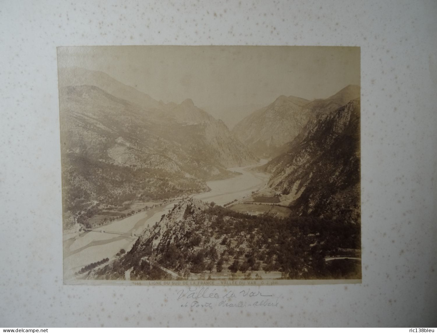 PHOTOGRAPHIE 1890 Pont CHARLES-ALBERT ST MARTIN DU VAR NICE Chemin De Fer Sud - Europe
