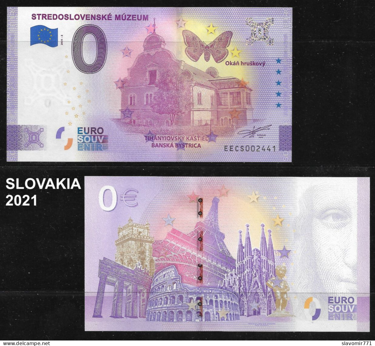 UNC 0 Euro Billet / Euro-Schein Souvenir Slovaquie / Slowakei / Slovakia 2021 - STREDOSLOVENSKÉ MÚZEUM - Privatentwürfe