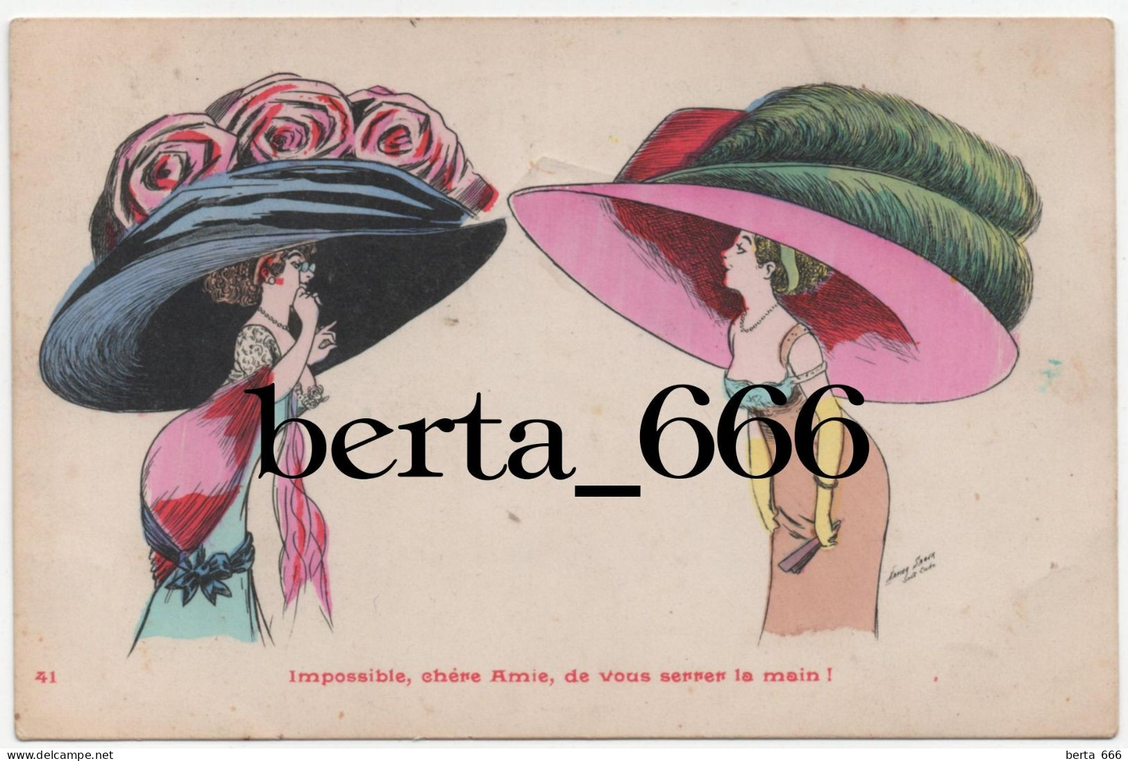 Illustrateur Xavier Sager * Dames Mode Grands Chapeaux * Women With Big Hats * Illustrator Signed * 1909 - Sager, Xavier