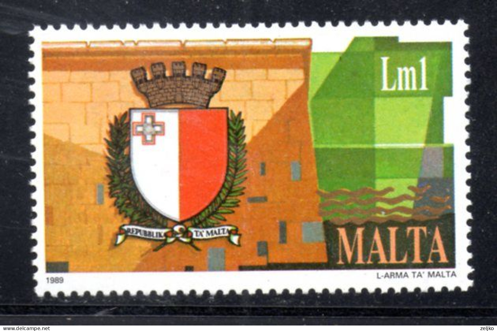 *** Malta, 1989, Michel 815, MNH, New Coat Of Arms - Malte