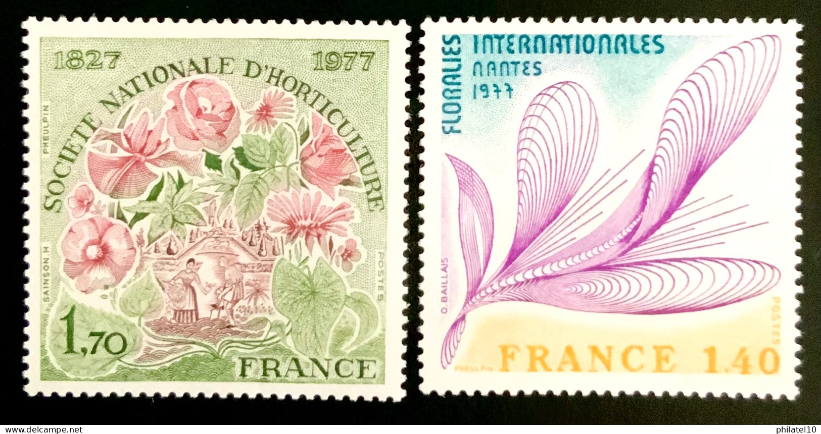 1977 FRANCE  N 1930 / 1931 - FLORALIES INTERNATIONALES NANTES - SOCIÉTÉ NATIONALE D’HORTICULTURE - NEUF** - Neufs