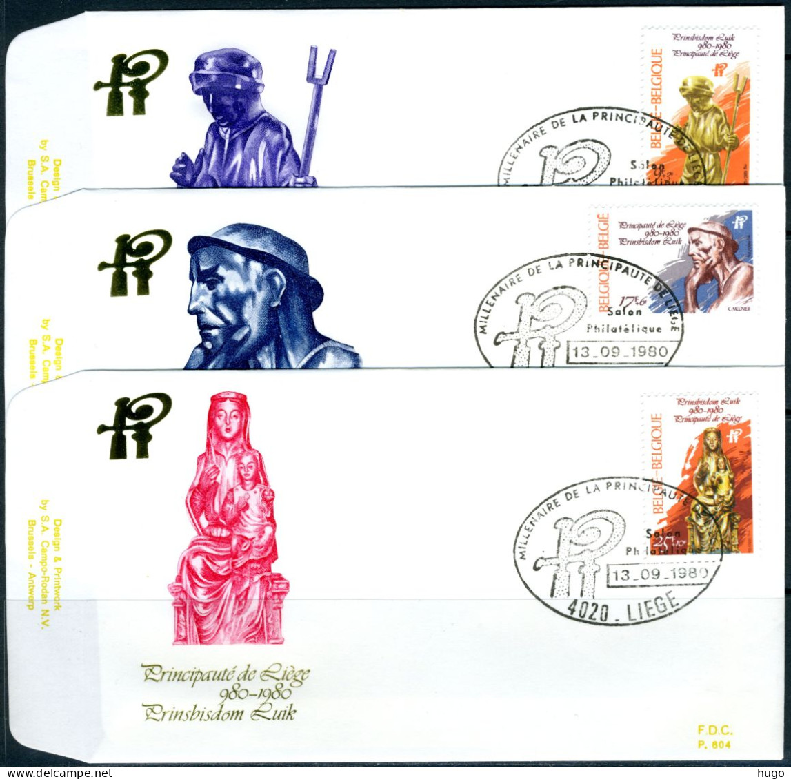 (B) 1987/1989 FDC 1980 - 1000 Jaar Prinsbisdom Van Luik. (3 St.) - 1971-1980