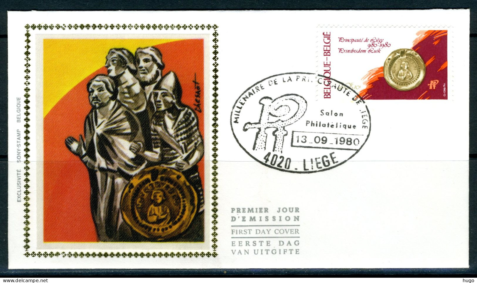 (B) 1990 FDC Z/s 1980 - 1000 Jaar Prinsbisdom Van Luik. - 1971-1980