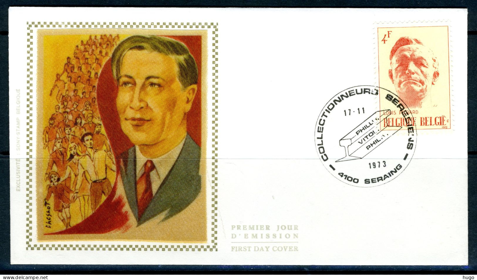 (B) 1690 FDC Z/s 1973 - Louis Pierard ( 1886-1952 ) Schrijver. - 1971-1980