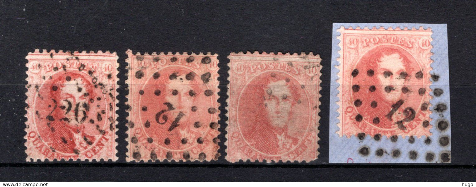 (B) 16° Gestempeld 1863 - Getande Medaillons (4 Stuks) - 1863-1864 Médaillons (13/16)