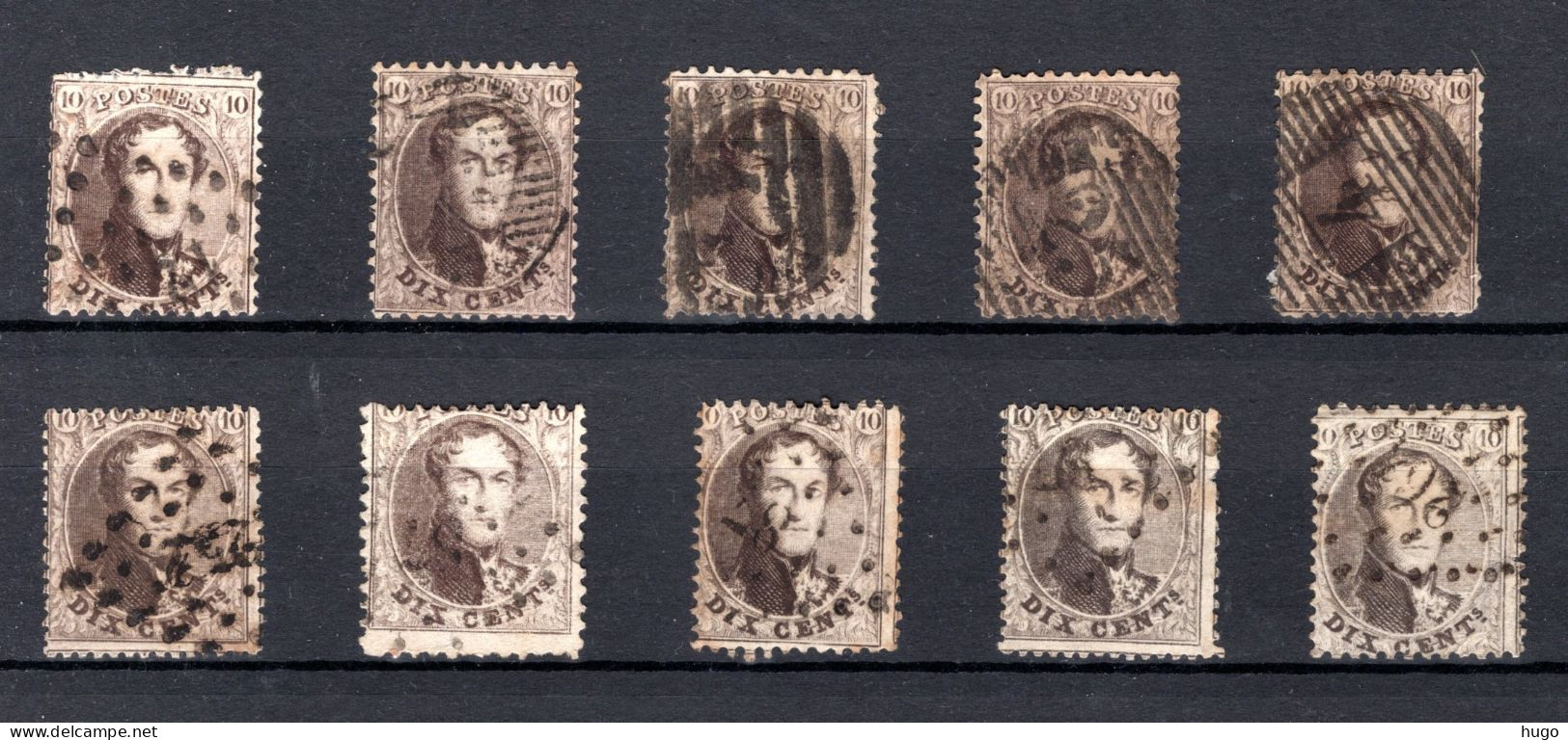 (B) 14° Gestempeld 1863 - Getande Medaillons (10 Stuks) - 1863-1864 Médaillons (13/16)