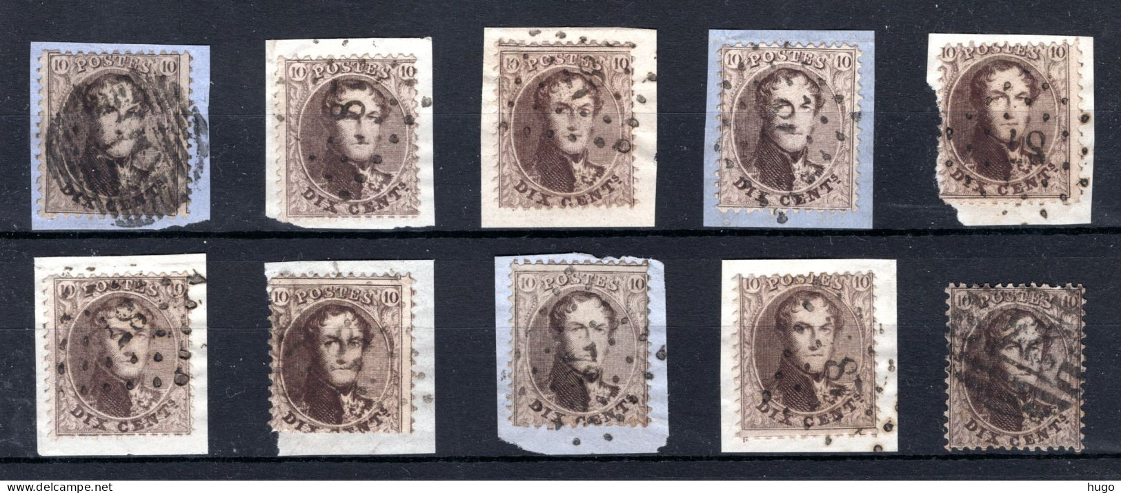 (B) 14° Gestempeld 1863 - Getande Medaillons (10 Stuks) - 1 - 1863-1864 Medaillons (13/16)