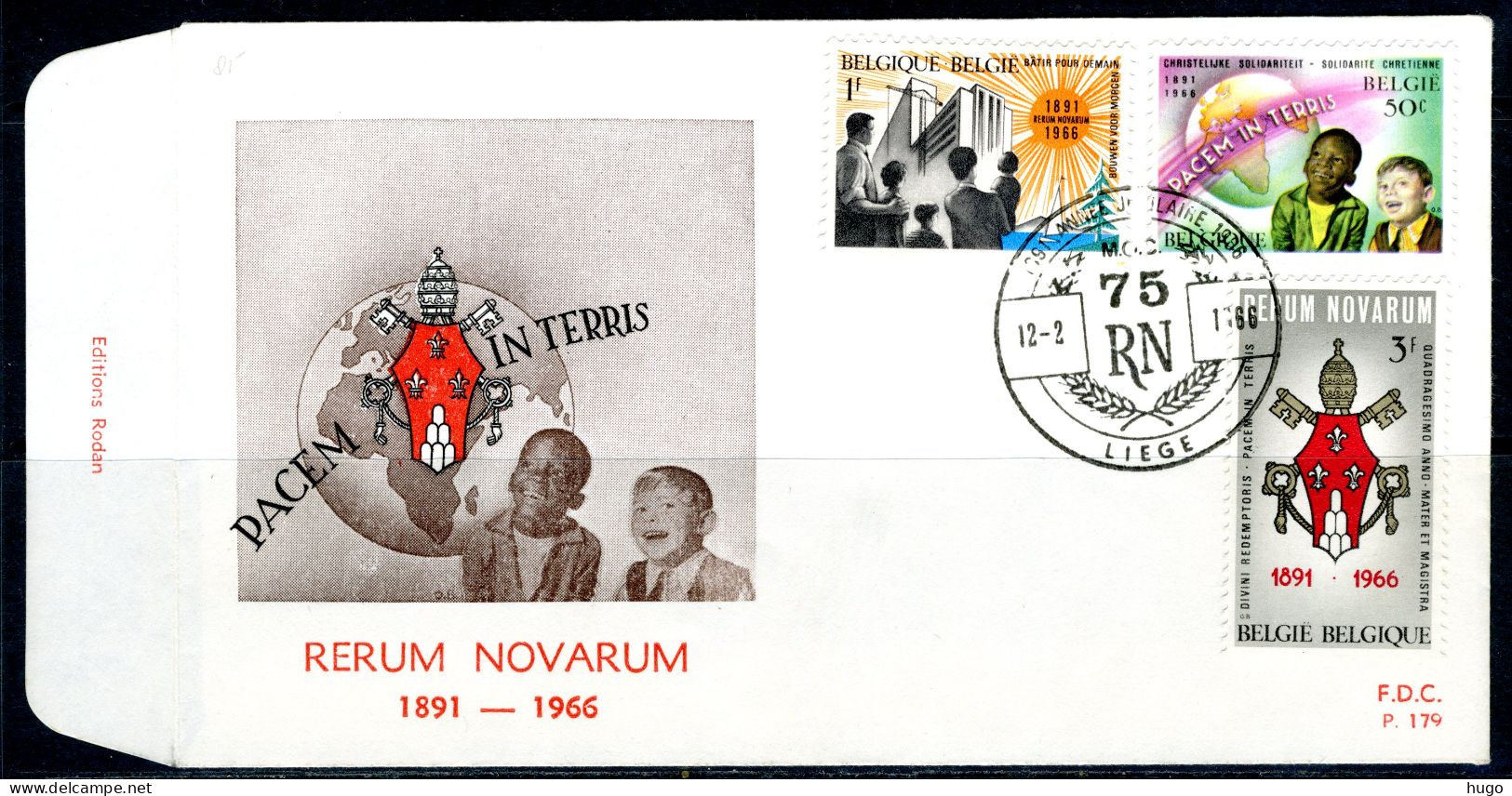 (B) 1360/1362 FDC 1966 - 75e Verjaardag Van Rerum Novarum. - 1961-1970