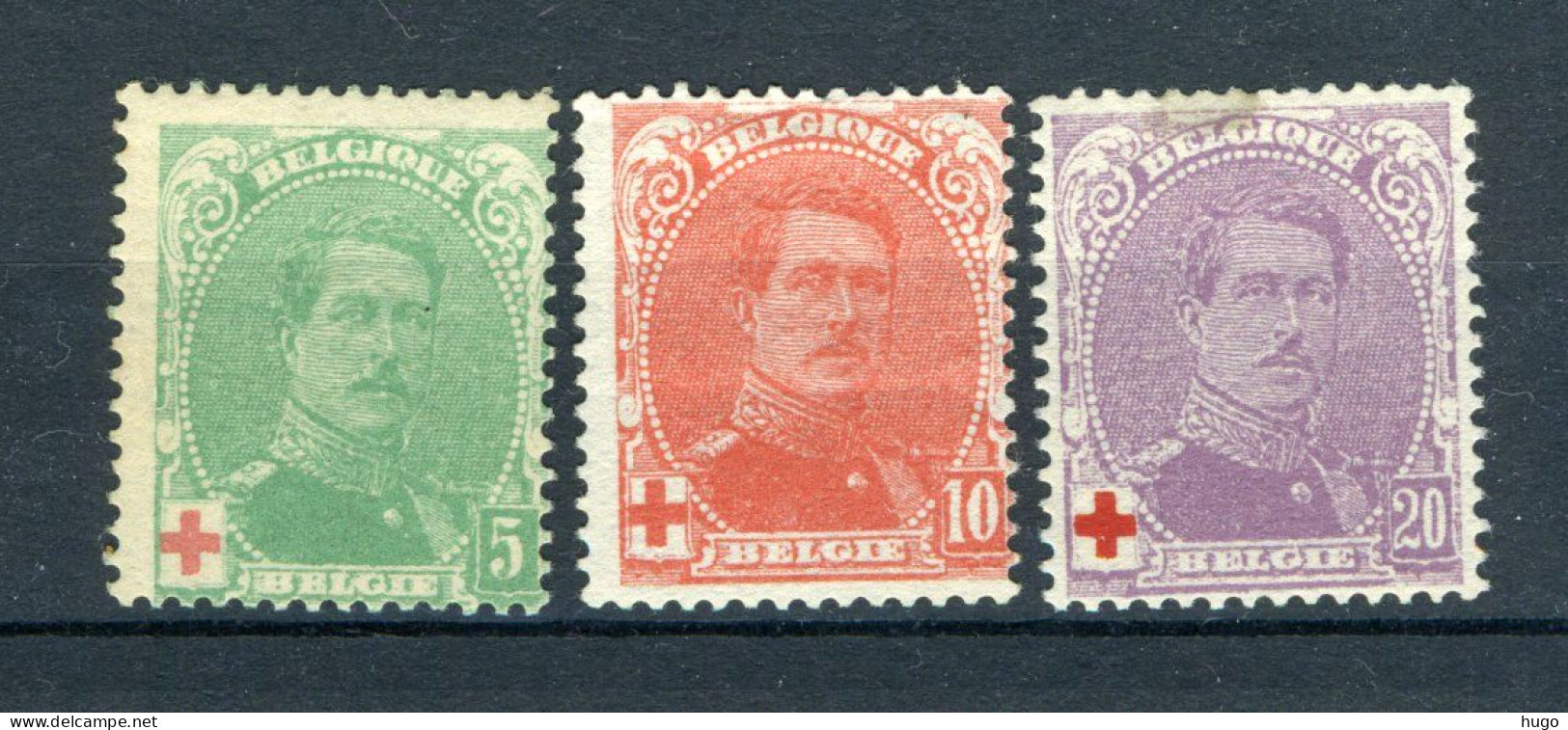 (B) 129/131 MH 1914 - Z.M. Koning Albert 1 - 2 - 1914-1915 Red Cross