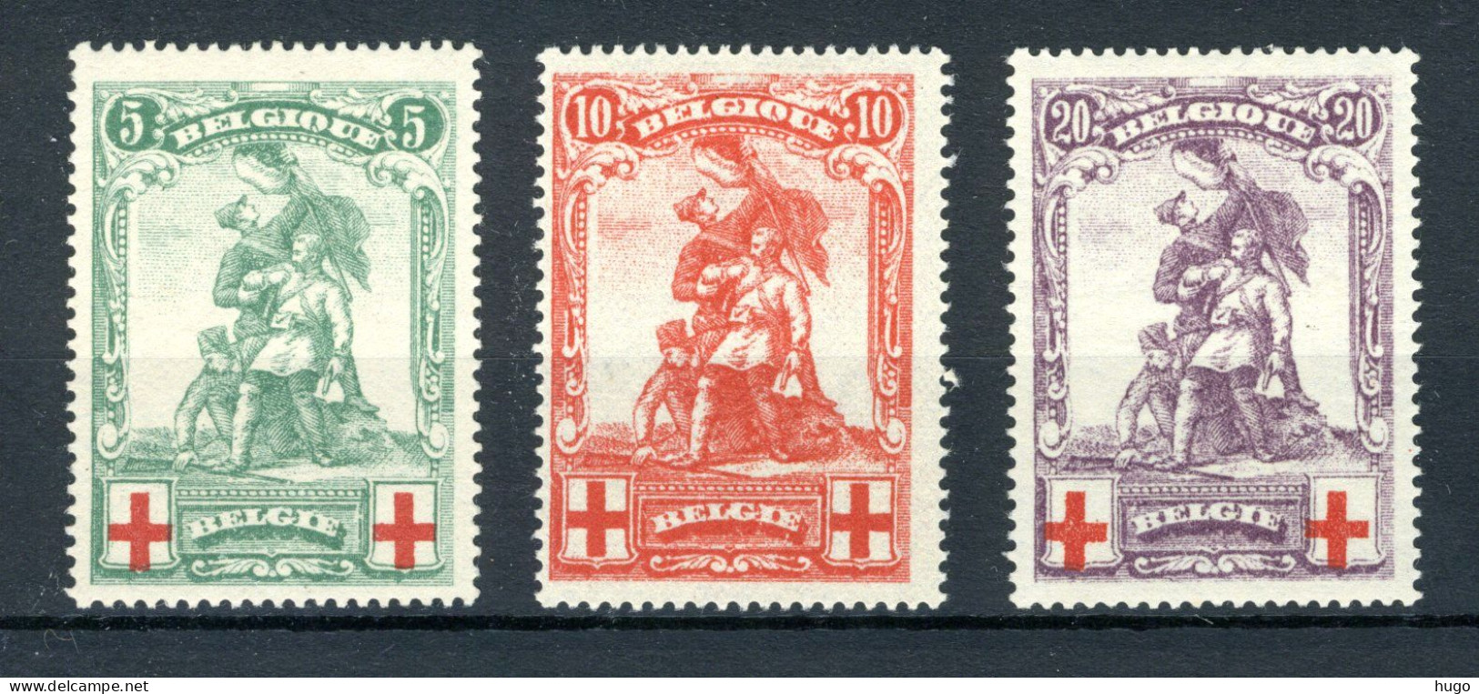 (B) 126/128 MH 1914 - Ten Voordele Van Het Rode Kruis - 2 - 1914-1915 Croix-Rouge