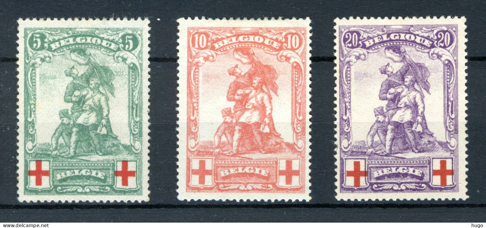 (B) 126/128 MH 1914 - Ten Voordele Van Het Rode Kruis - 3 - 1914-1915 Rode Kruis