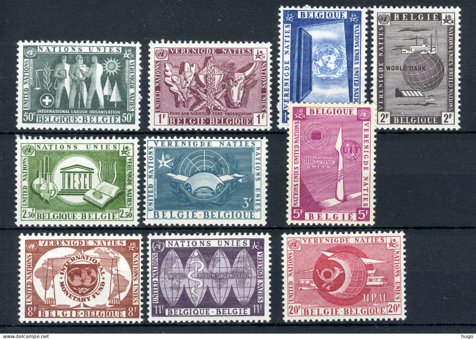 (B) 1053/1062 MNH 1958 - Verenigde Naties Op De Expo. - 1 - Neufs