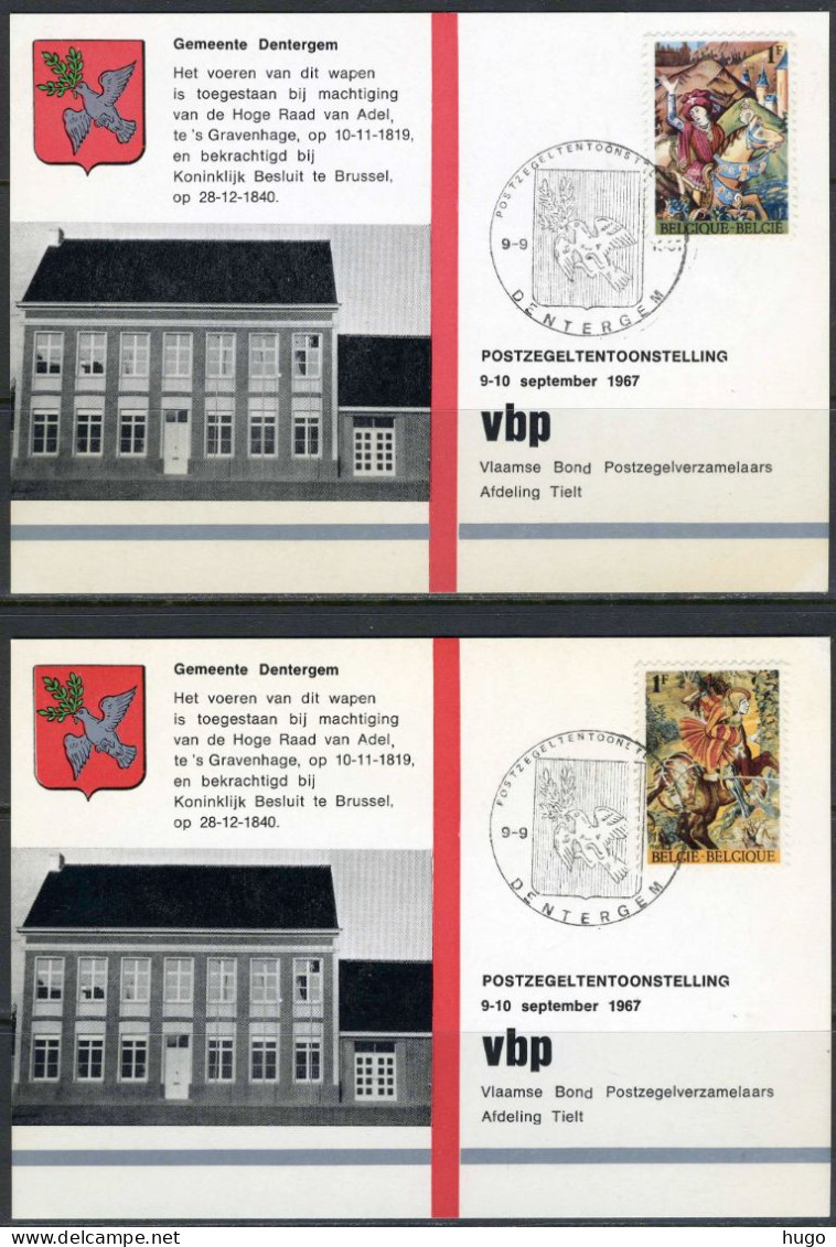 (B) Postzegeltenoonstelling Dentergem 1425/1426 FDC - 1967 - Souvenir Cards - Joint Issues [HK]