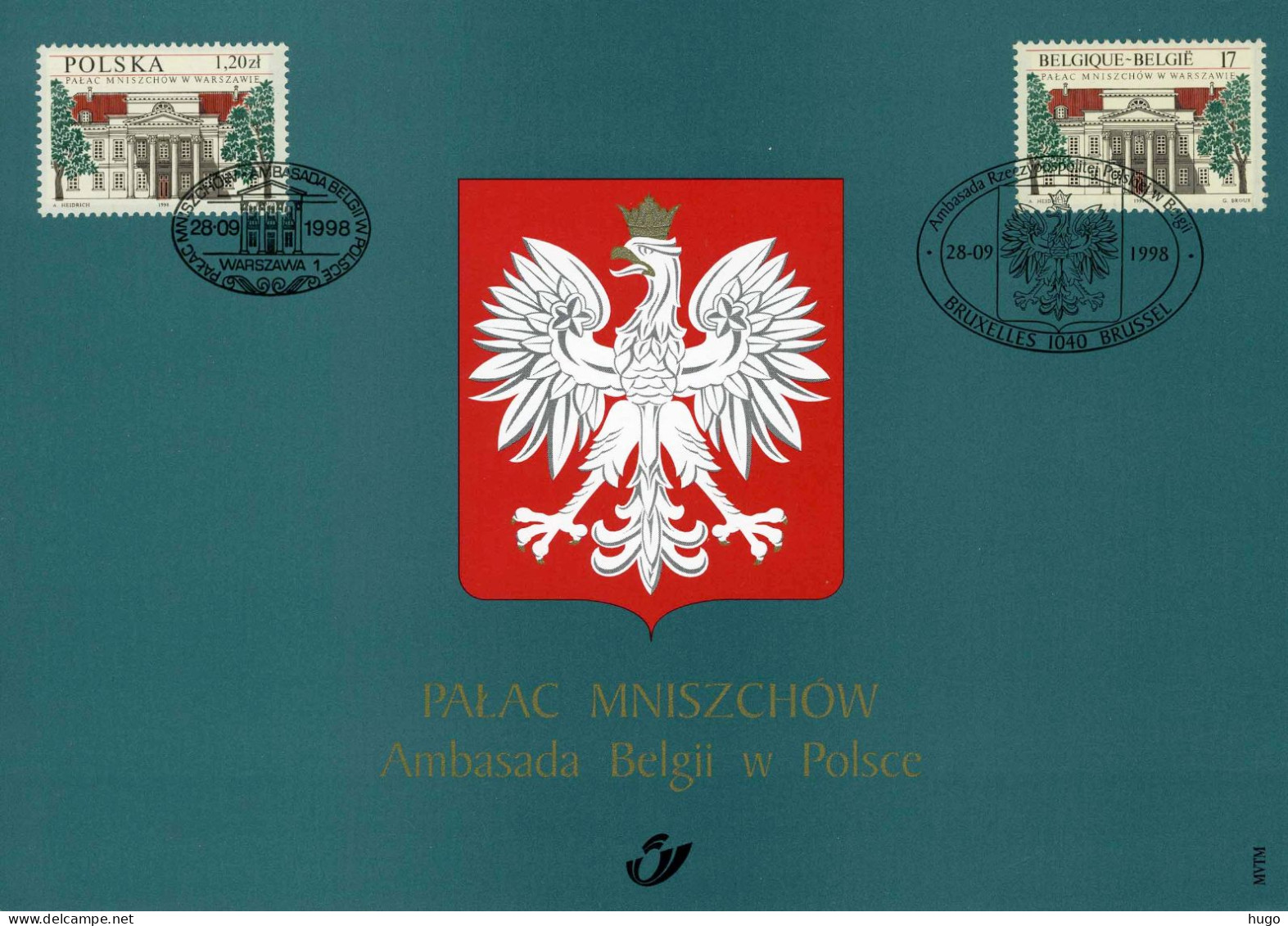 (B) Mniszech Paleis In Warschau 2782HK - 1998 - Souvenir Cards - Joint Issues [HK]