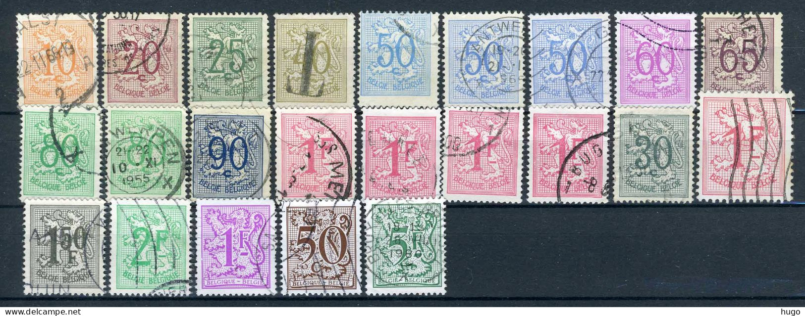 (B) Lot Zegels Cijfer Op Heraldieke Leeuw (1951 - 1957) -8 - Used Stamps