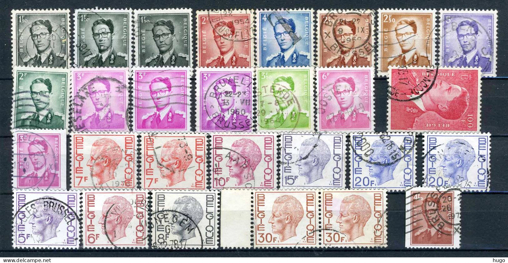 (B) Lot Zegels Gestempeld Z.M. Koning Boudewijn (1953-1986) -14 - Used Stamps