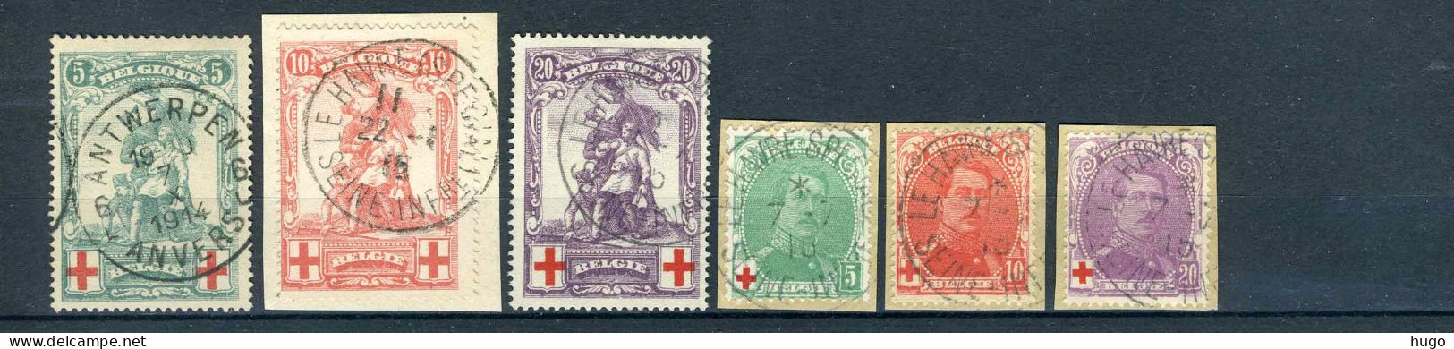 (B) Jaar 1914 Gestempeld (126-131) -2 - 1914-1915 Rode Kruis
