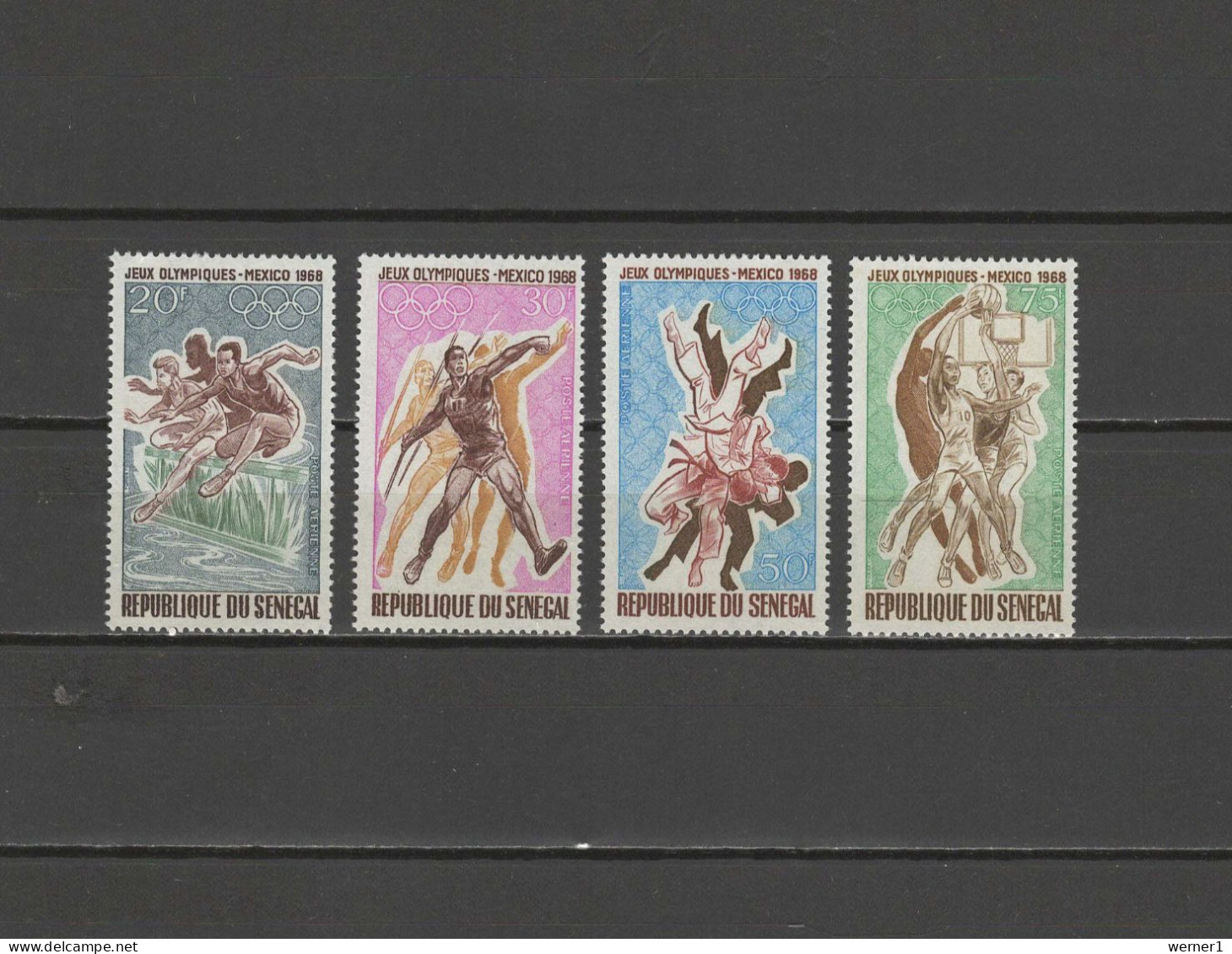 Senegal 1968 Olympic Games Mexico, Athletics, Javelin, Judo, Basketball Set Of 4 MNH - Sommer 1968: Mexico