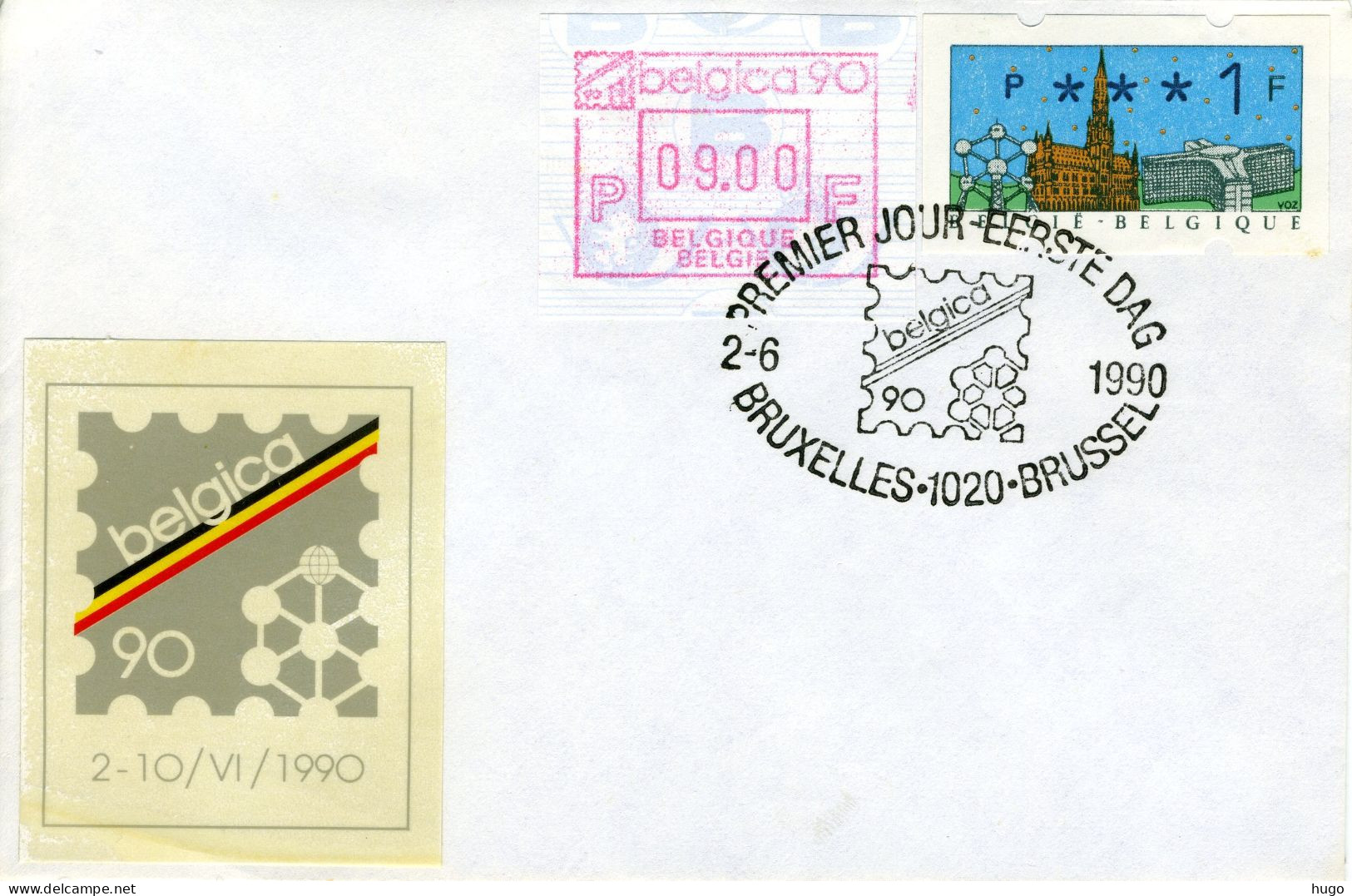 (B) ATM78-81 FDC Envelop 1990 - Belgica '90 9 En 1 BEF - Autres & Non Classés