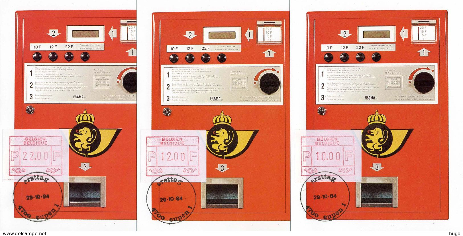 (B) ATM58 FDC Kaart 1984 - Belgien-Belgique Set 10-12-22 BEF - Autres & Non Classés
