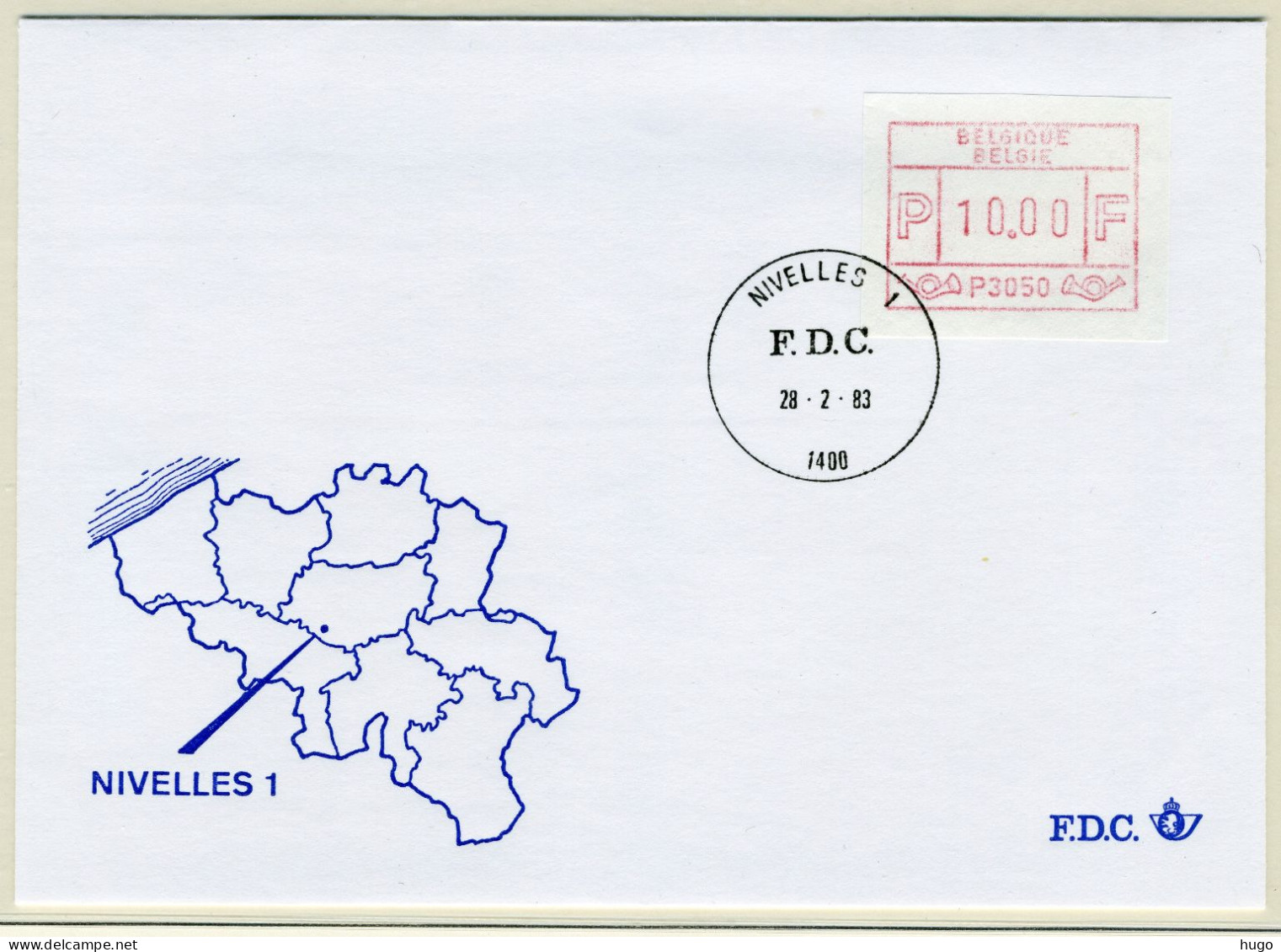 (B) ATM50 FDC Envelop 1983 - Nivelles 1 (P3050) - Other & Unclassified
