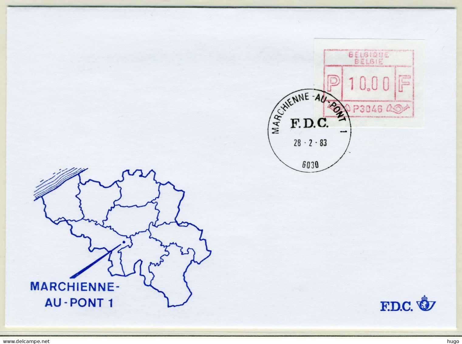 (B) ATM46 FDC Envelop 1983 - Marchienne Au-Pont 1 (P3046) - Other & Unclassified