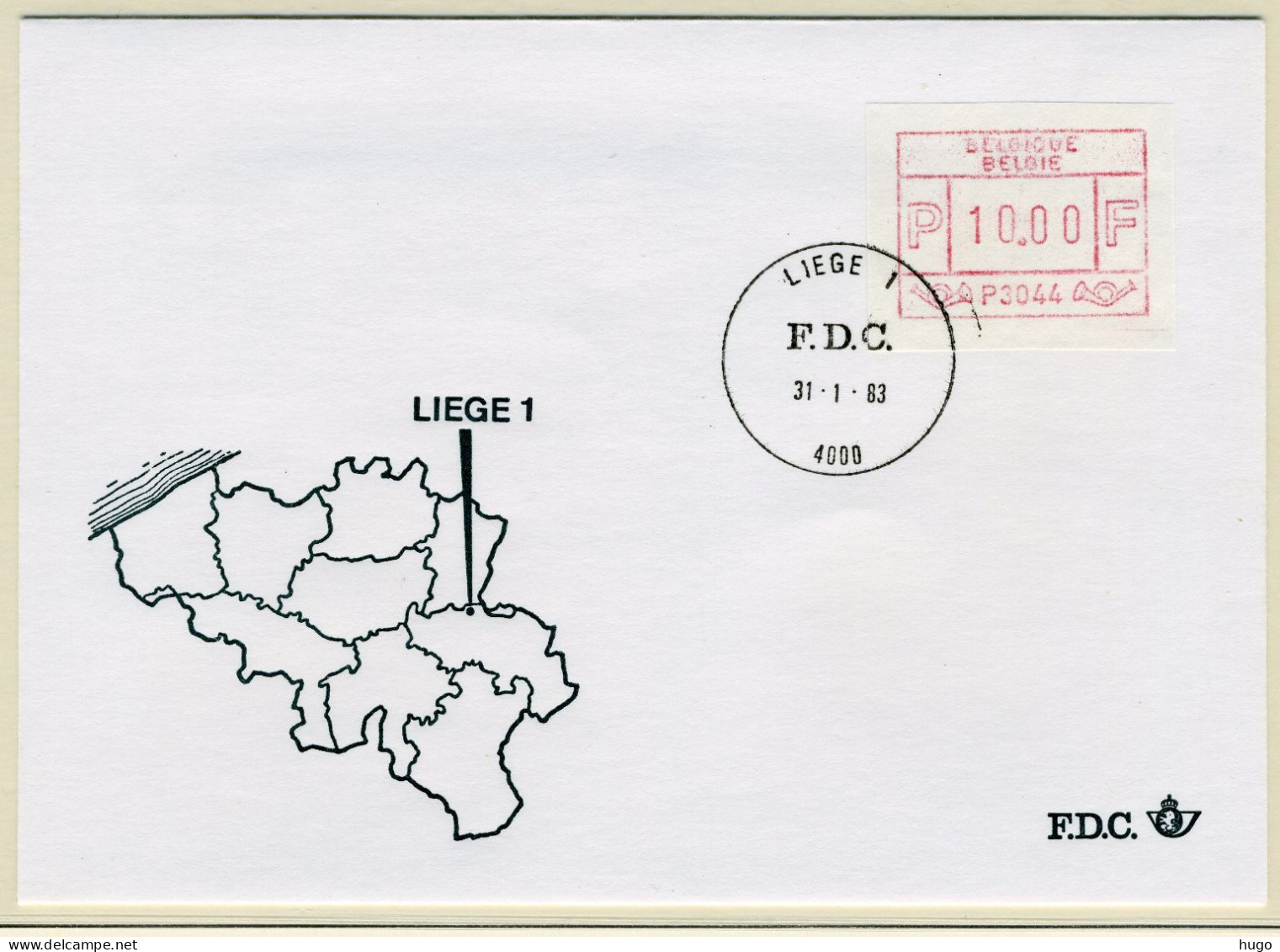 (B) ATM44 FDC Envelop 1983 - Liège 1 (P3044) - Other & Unclassified