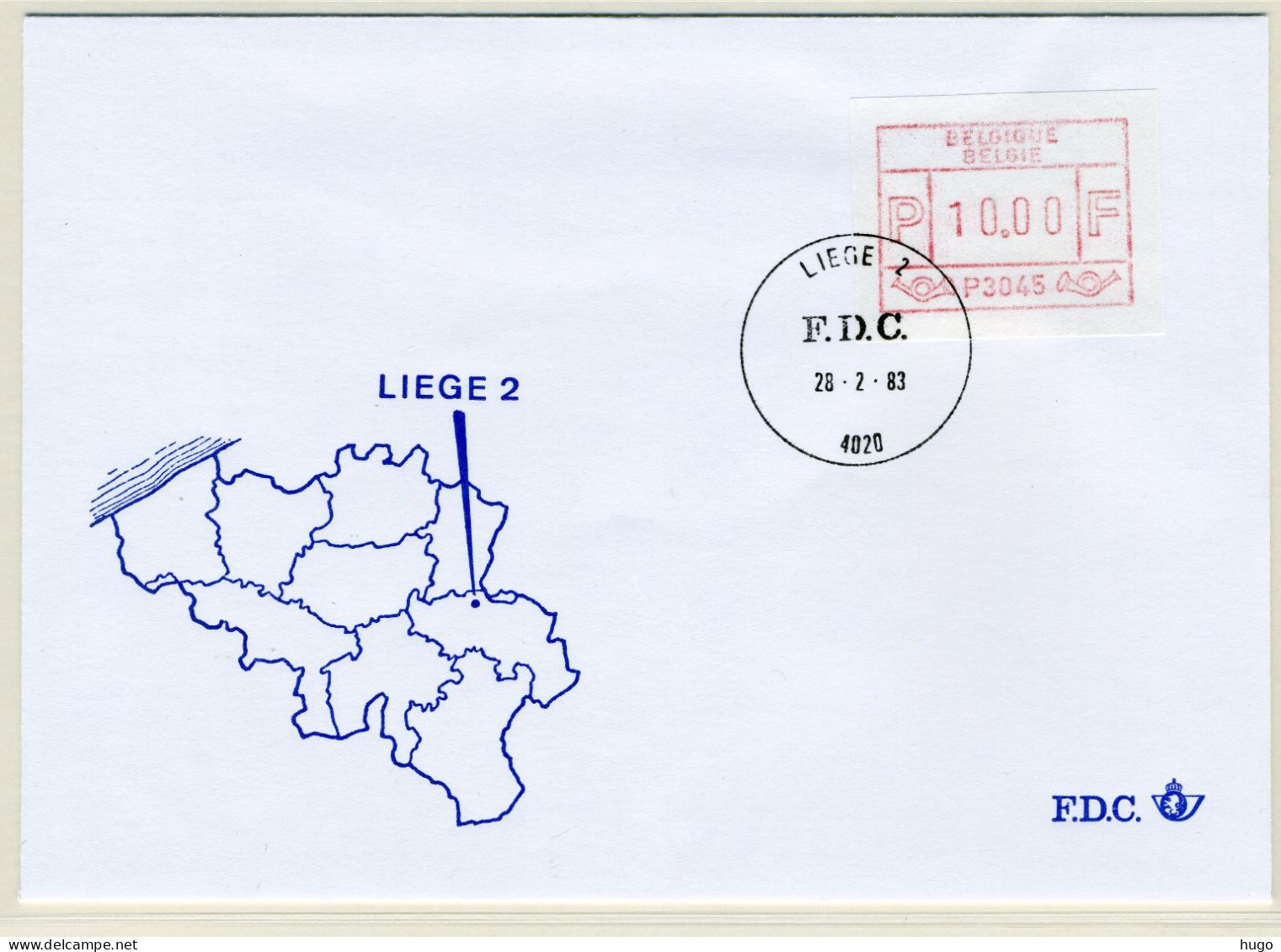 (B) ATM45 FDC Envelop 1983 - Liège 2 (P3045) - Other & Unclassified