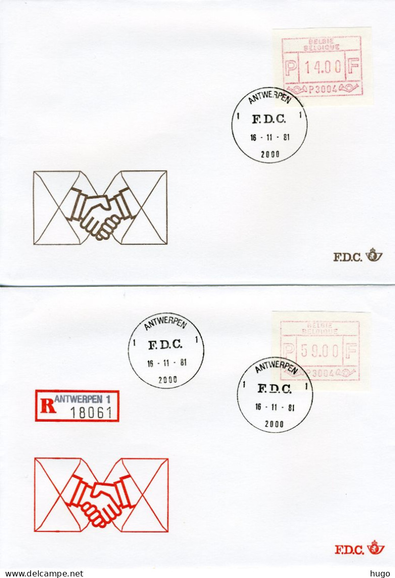 (B) ATM4 FDC Envelop 1981 - Set 6-9-14-59 BEF - 1 - Autres & Non Classés