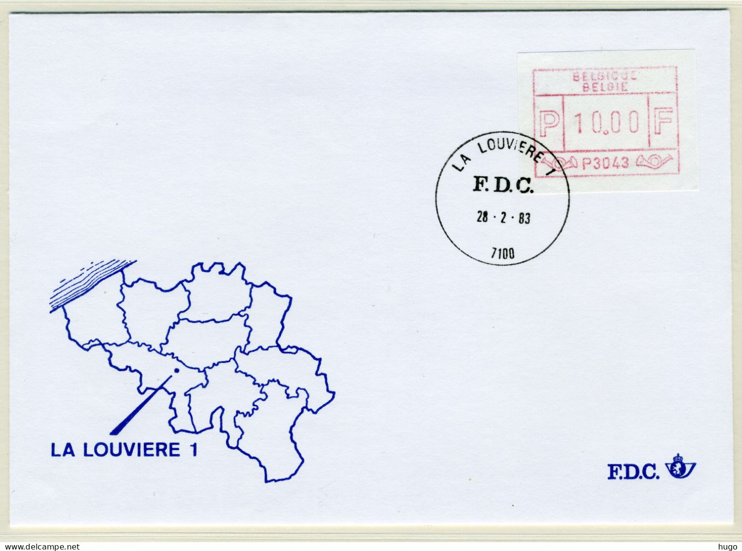 (B) ATM43 FDC Envelop 1983 - La Louvière 1 (P3043) - Autres & Non Classés
