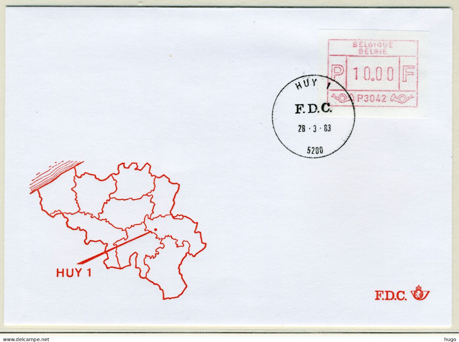 (B) ATM42 FDC Envelop 1983 - Huy 1 (P3042) - Otros & Sin Clasificación