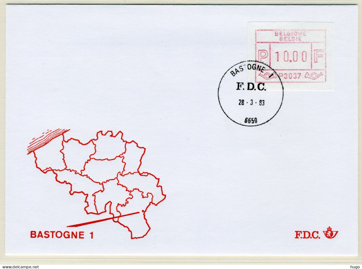 (B) ATM37 FDC Envelop 1983 - Bastogne 1 (P3037) - Autres & Non Classés