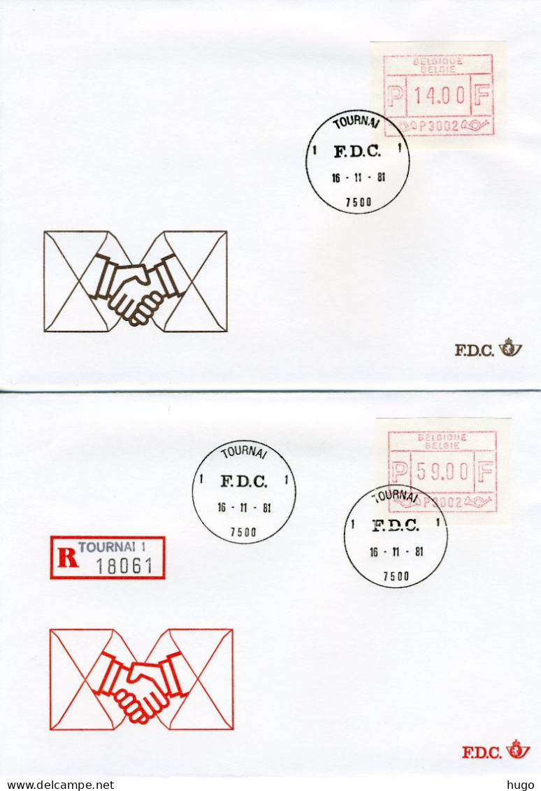 (B) ATM2 FDC Envelop 1981 - Set 6-9-14-59 BEF - 1 - Andere & Zonder Classificatie