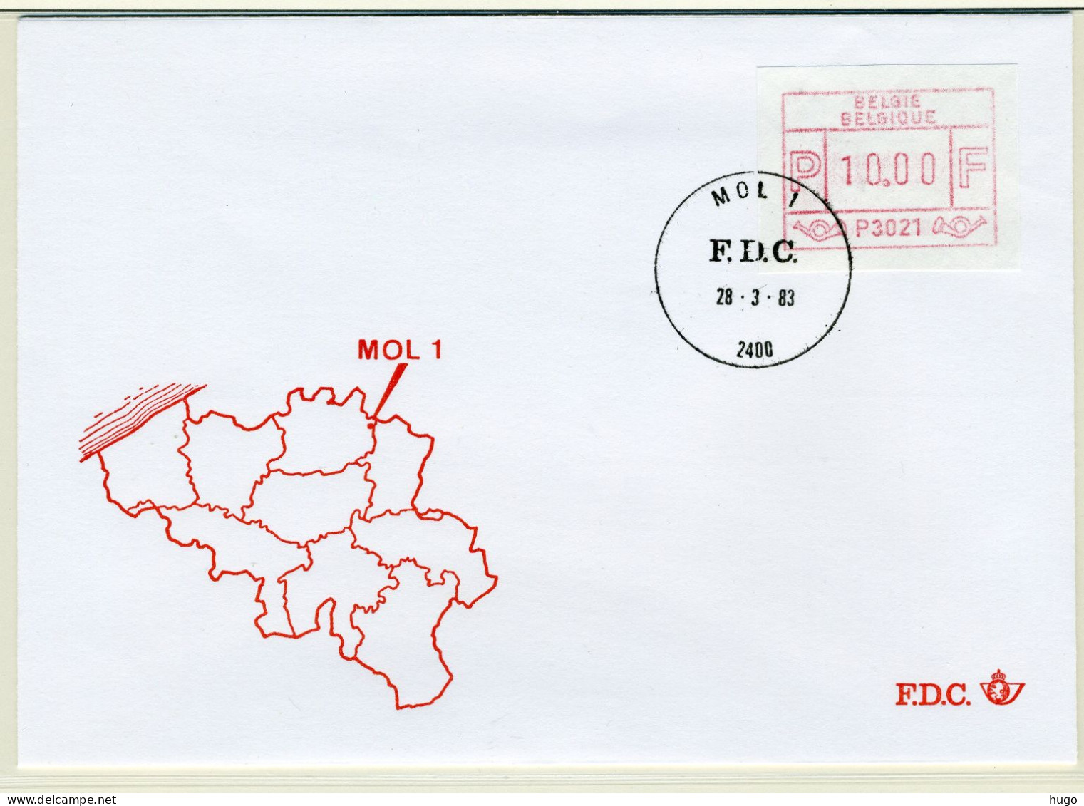 (B) ATM21 FDC Envelop 1983 - Mol 1 (P3021) - Other & Unclassified