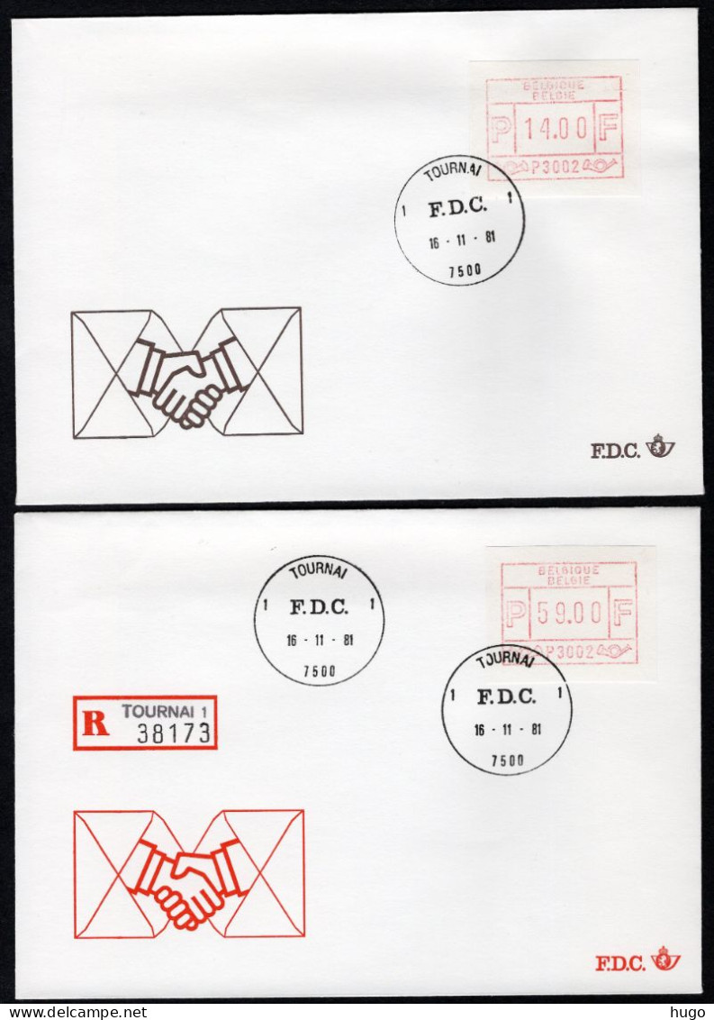 (B) ATM2 FDC Envelop 1981 - Set 6-9-14-59 BEF - 2 - Autres & Non Classés