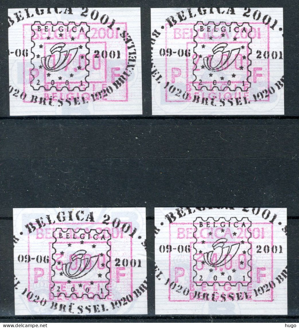 (B) ATM105 FDC 2001 - Belgica 2001 Set 17-21-30-34 BEF - 1 - Autres & Non Classés