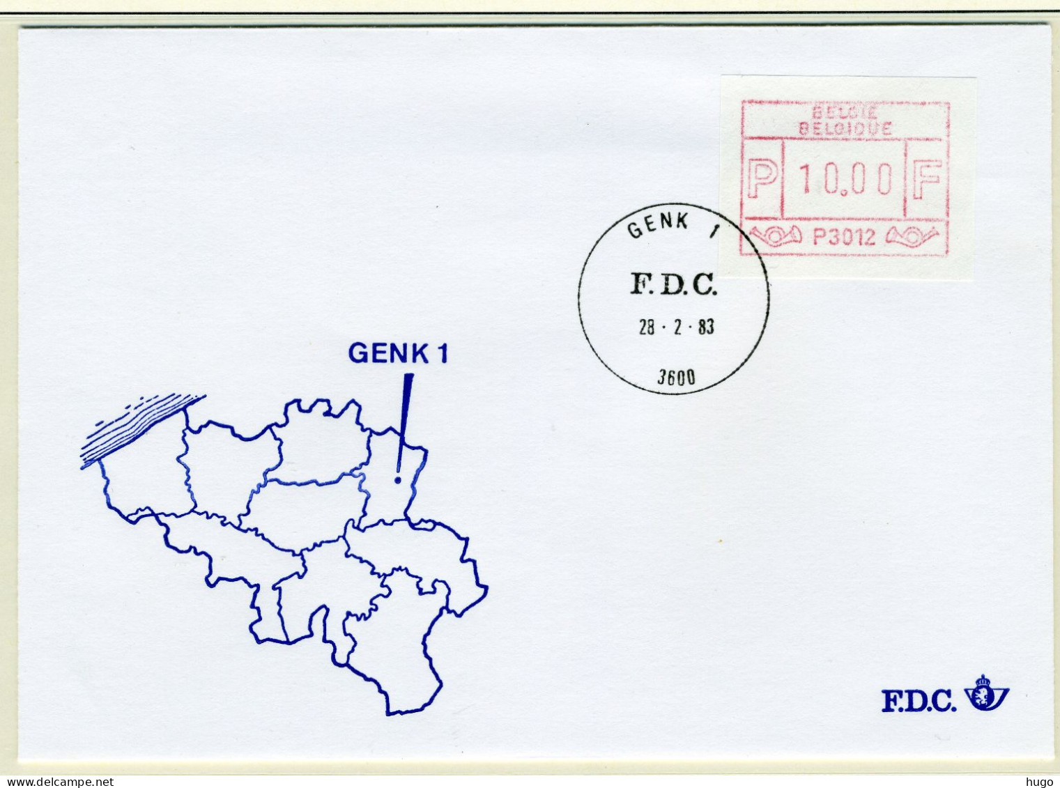 (B) ATM12 FDC Envelop 1983 - Genk 1 (P3012) - Other & Unclassified