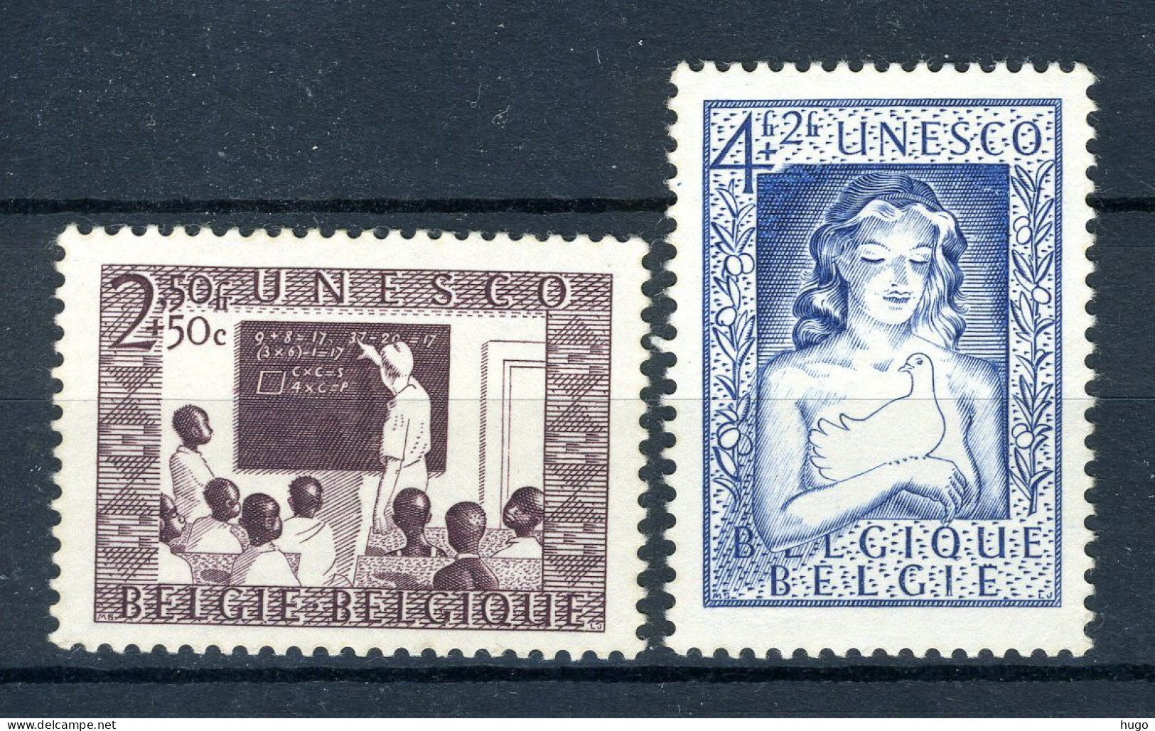 (B) 843/844 MNH 1951 - Ten Voordele Van UNESCO - Neufs