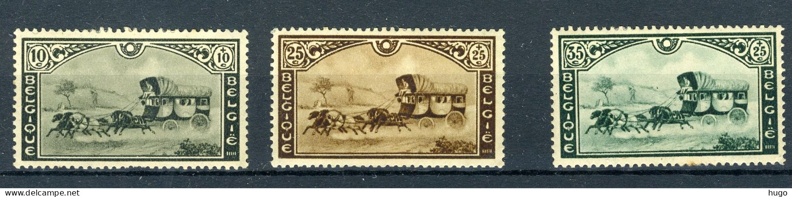 (B) 407/409 MH 1935 - Postkoets Uit Het Postmuseum. - 3 - Unused Stamps